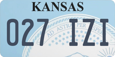 KS license plate 027IZI