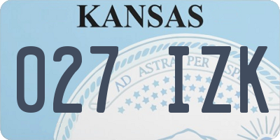 KS license plate 027IZK