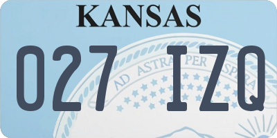 KS license plate 027IZQ