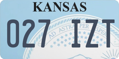 KS license plate 027IZT