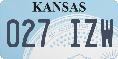 KS license plate 027IZW
