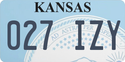 KS license plate 027IZY
