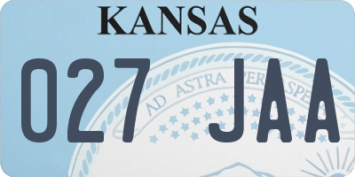 KS license plate 027JAA