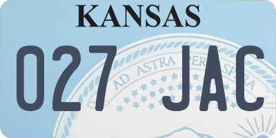 KS license plate 027JAC