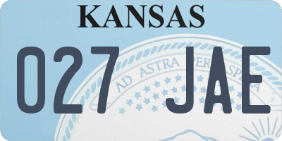 KS license plate 027JAE