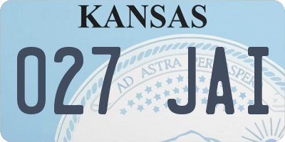 KS license plate 027JAI