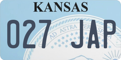 KS license plate 027JAP