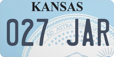 KS license plate 027JAR