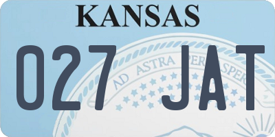 KS license plate 027JAT