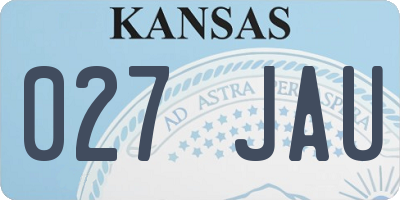 KS license plate 027JAU