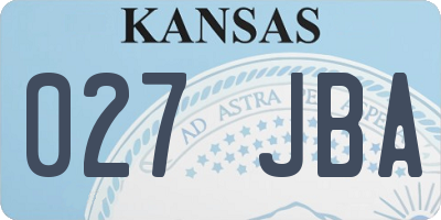 KS license plate 027JBA