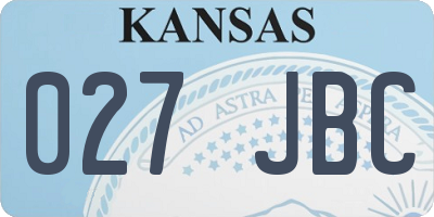 KS license plate 027JBC