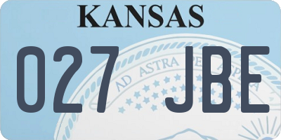 KS license plate 027JBE