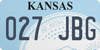 KS license plate 027JBG