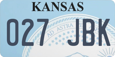 KS license plate 027JBK