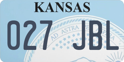 KS license plate 027JBL