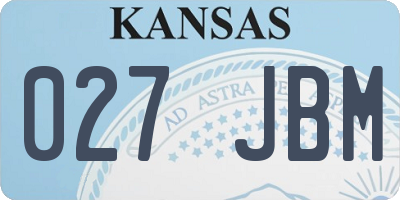 KS license plate 027JBM