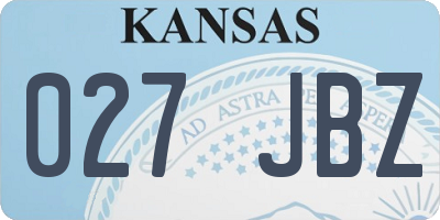 KS license plate 027JBZ