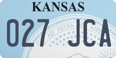 KS license plate 027JCA