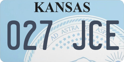 KS license plate 027JCE