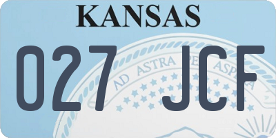 KS license plate 027JCF