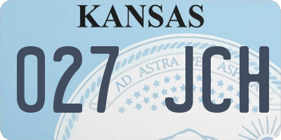 KS license plate 027JCH