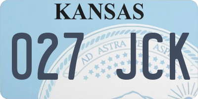 KS license plate 027JCK