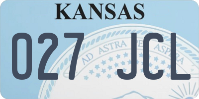 KS license plate 027JCL