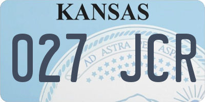 KS license plate 027JCR