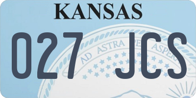 KS license plate 027JCS