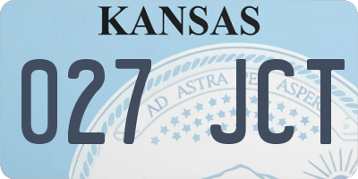 KS license plate 027JCT