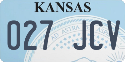 KS license plate 027JCV