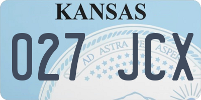 KS license plate 027JCX
