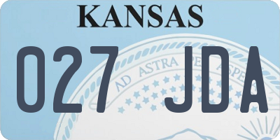 KS license plate 027JDA