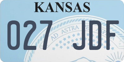 KS license plate 027JDF