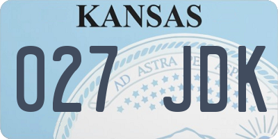 KS license plate 027JDK