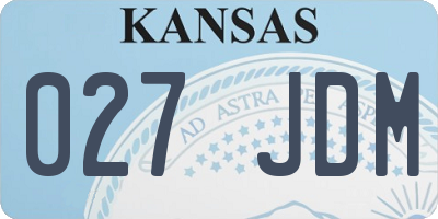 KS license plate 027JDM