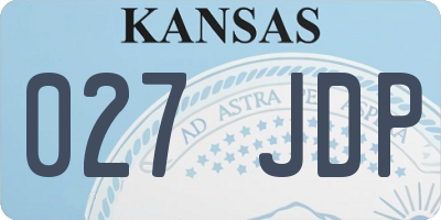 KS license plate 027JDP