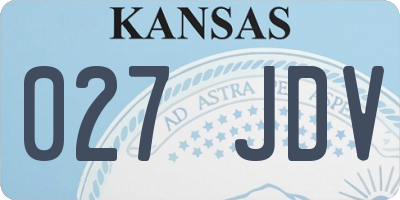 KS license plate 027JDV