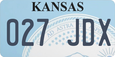 KS license plate 027JDX