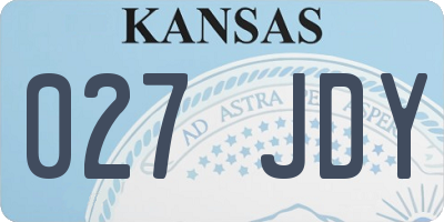 KS license plate 027JDY