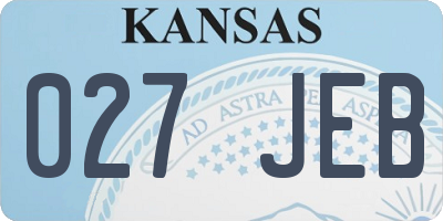 KS license plate 027JEB