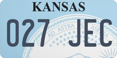 KS license plate 027JEC