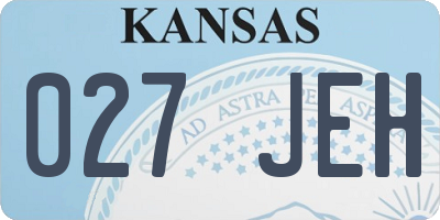 KS license plate 027JEH