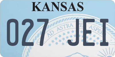 KS license plate 027JEI