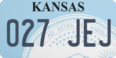 KS license plate 027JEJ