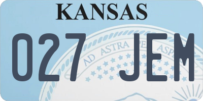 KS license plate 027JEM