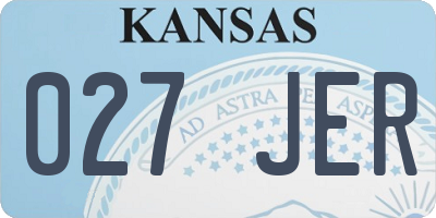 KS license plate 027JER