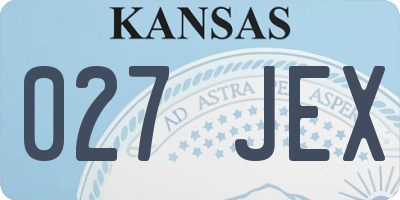 KS license plate 027JEX