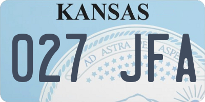 KS license plate 027JFA